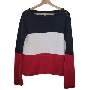 Vintage Lauren Ralph Lauren Green Label Color Block Long Sleeve Stripped Sweater